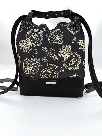 BORSA/ZAINO "BETTA" 2 IN 1 - NERO / ex voto nero