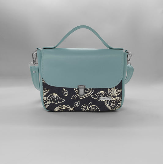 "DOTTY" VEGAN mini SIMILPELLE verde pastello/ ex voto nero