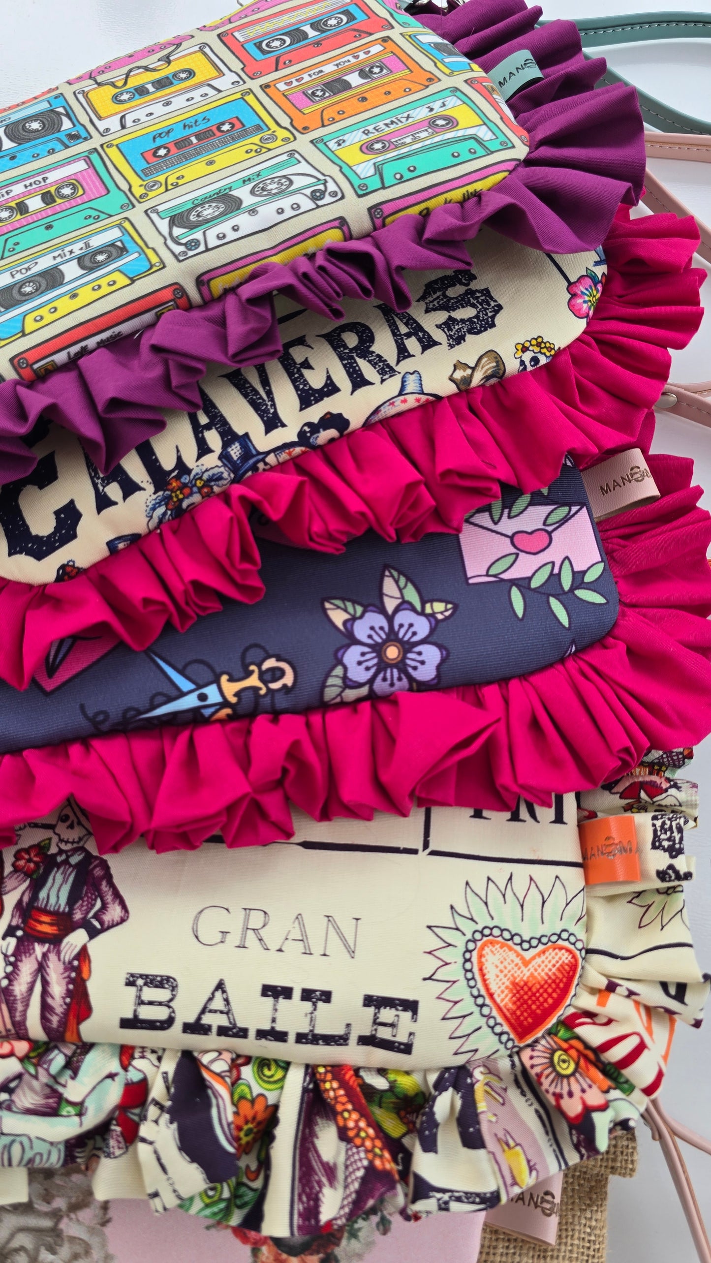 "MIRTA" pochette con rouches CACTUS