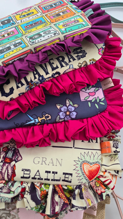 "MIRTA" pochette con rouches EX VOTO BEIGE