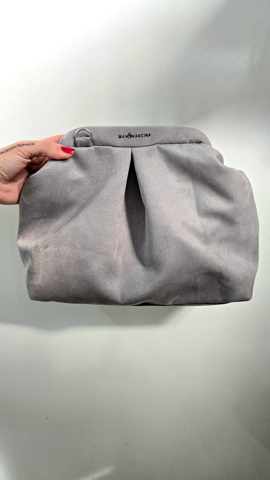 BORSA CLIC CLAC tracolla regolabile- simil suede grigio