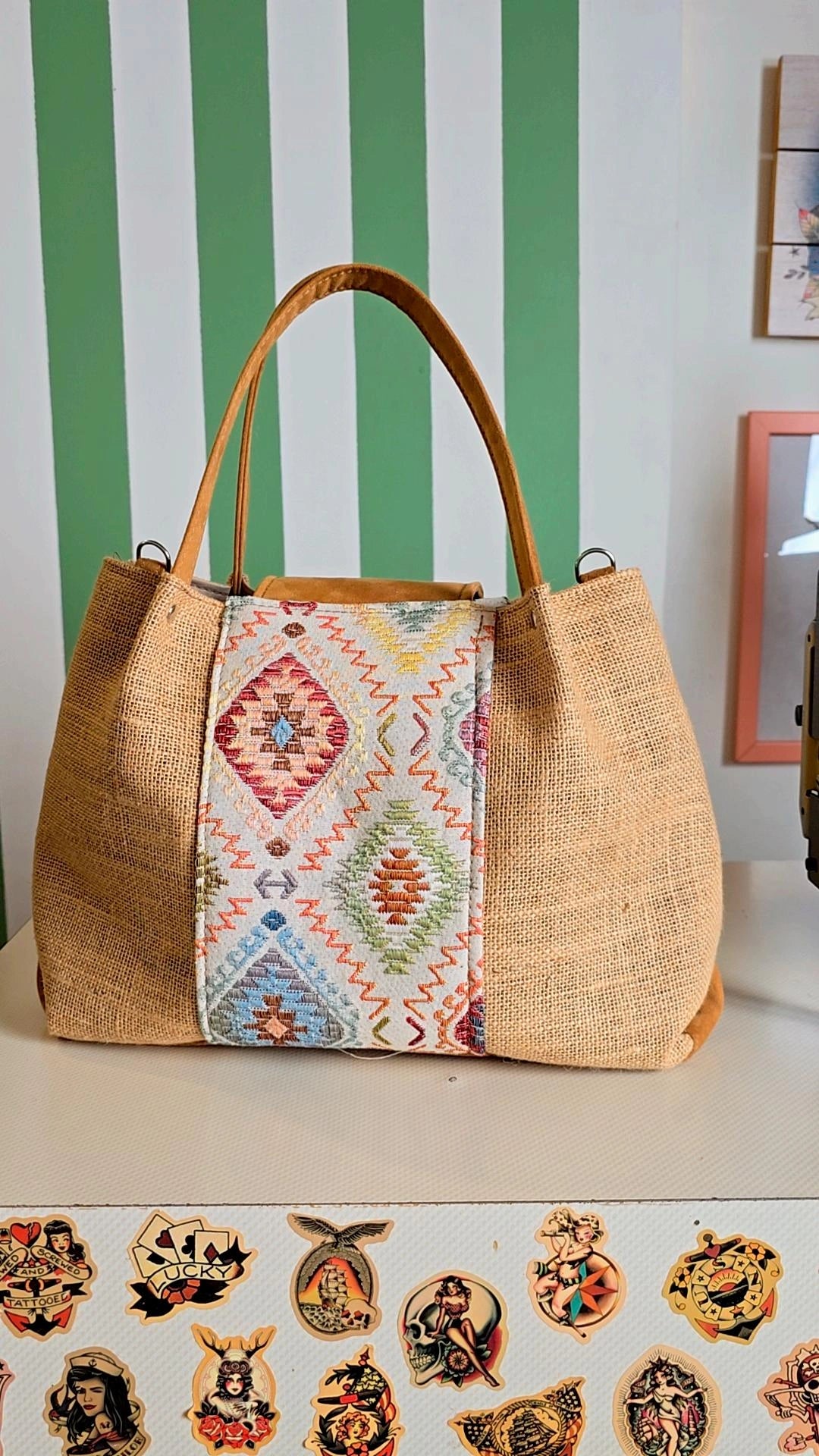 L'ARTIGIANA - EDIZIONE LIMITATA juta/similsuede/rouches boho2 PEZZO UNICO