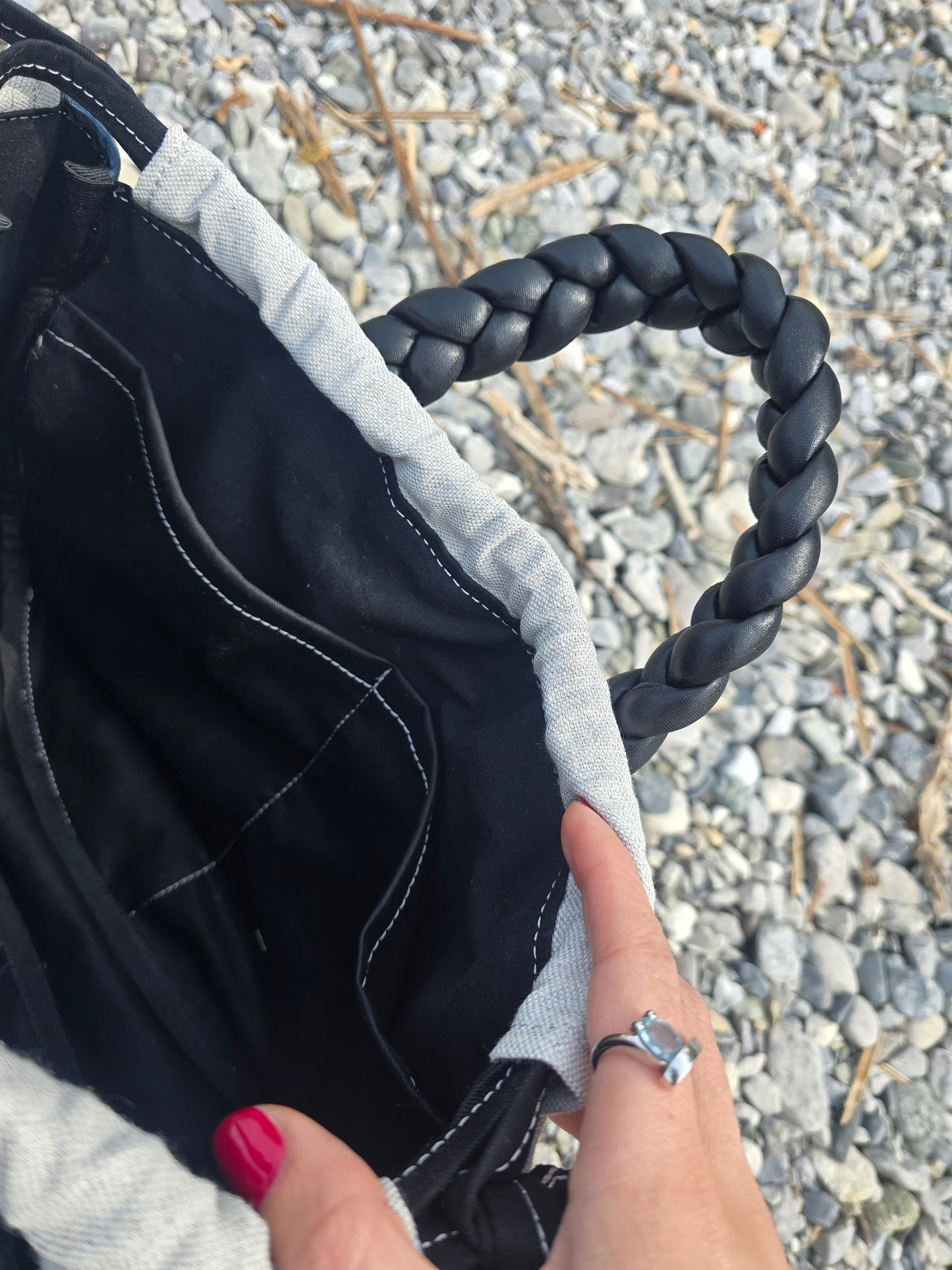 "L'ORGANIZZATA" grigio chiaro/bandana nero
