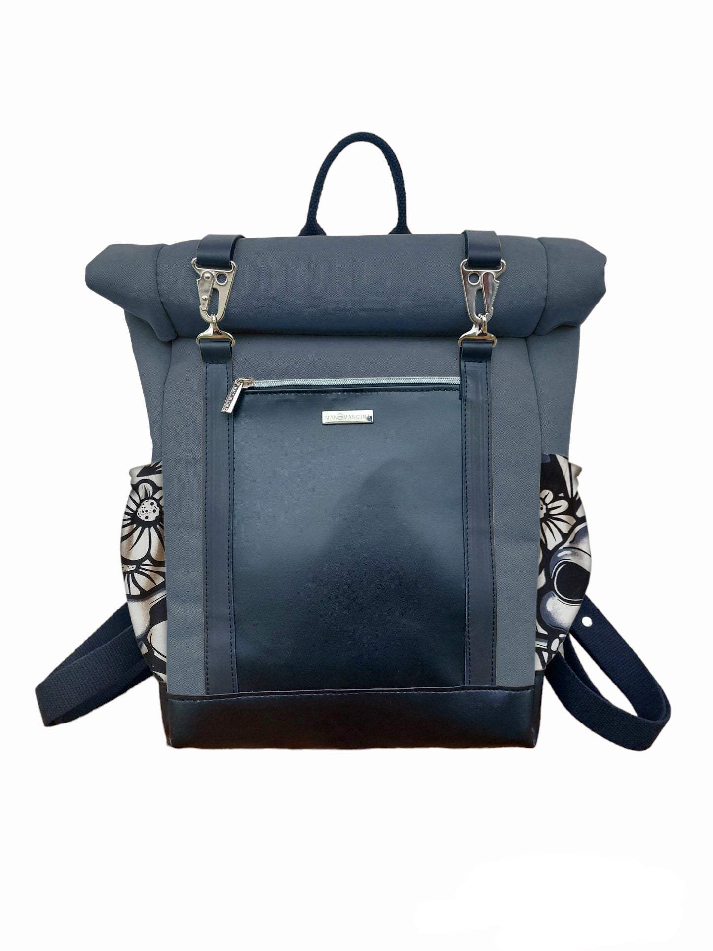 "L'ITALIANO" ZAINO UOMO made in Italy - antracite/nero/street skull