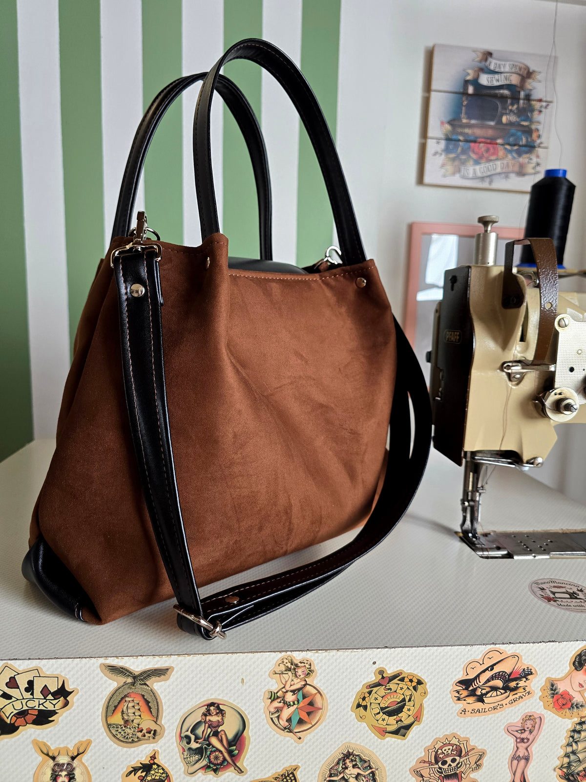 L'ARTIGIANA - similsuede caffe/nero/rouches stampa animal
