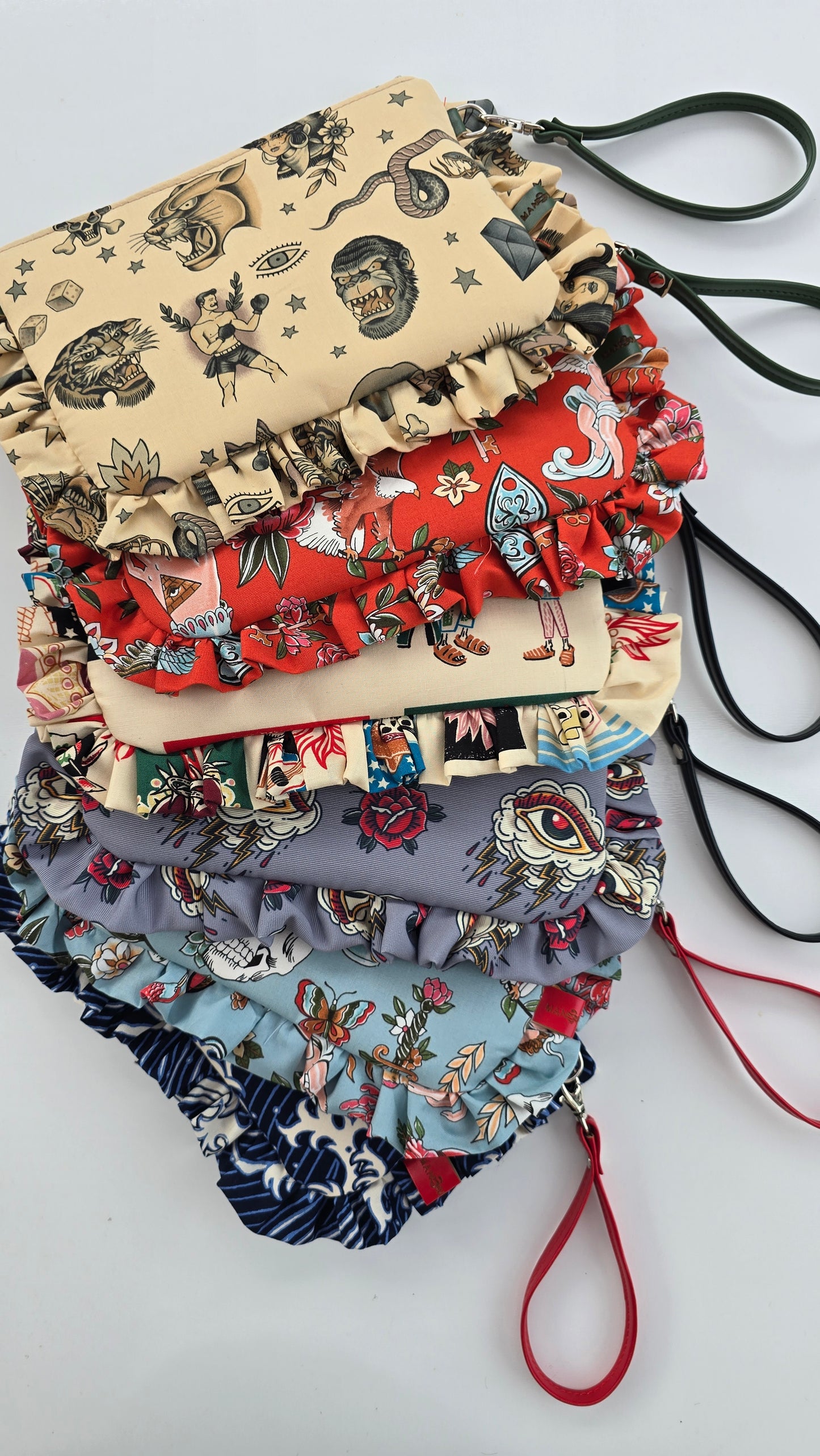 "MIRTA" pochette con rouches CACTUS