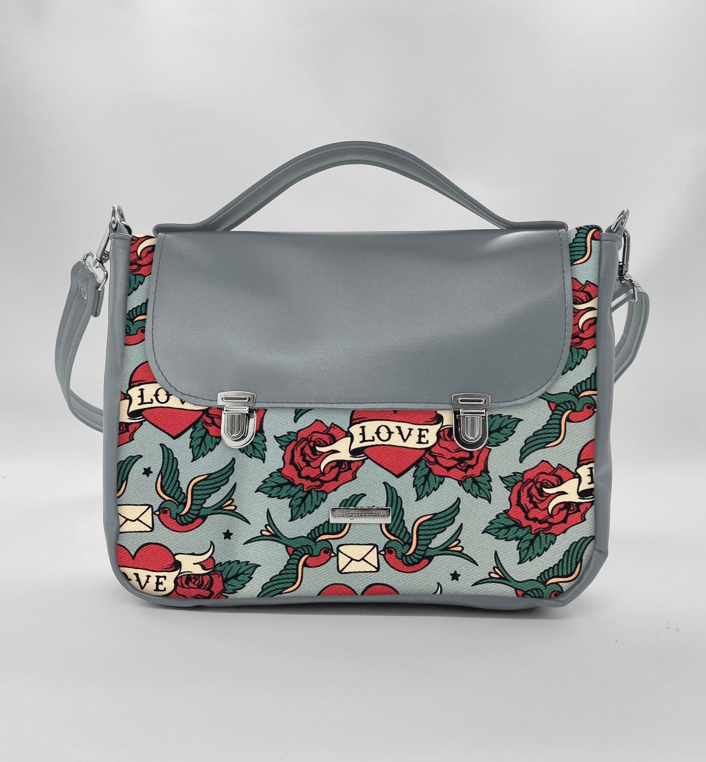 "DOTTY" VEGAN midi SIMILPELLE grigio/rondini lovr