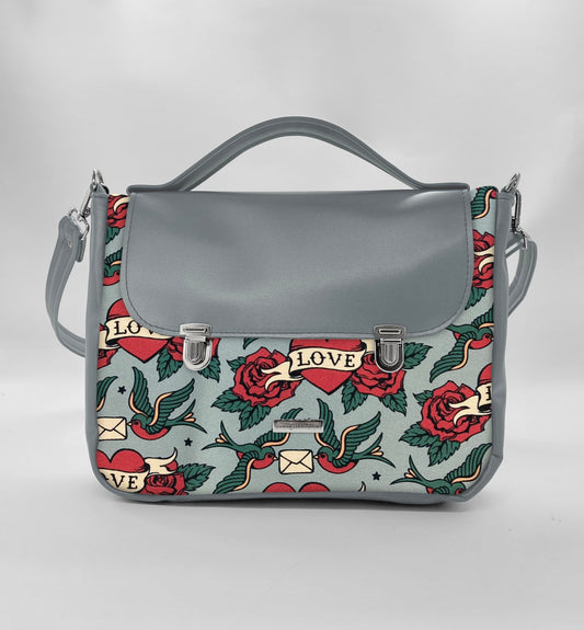 "DOTTY" VEGAN midi SIMILPELLE grigio/rondini lovr