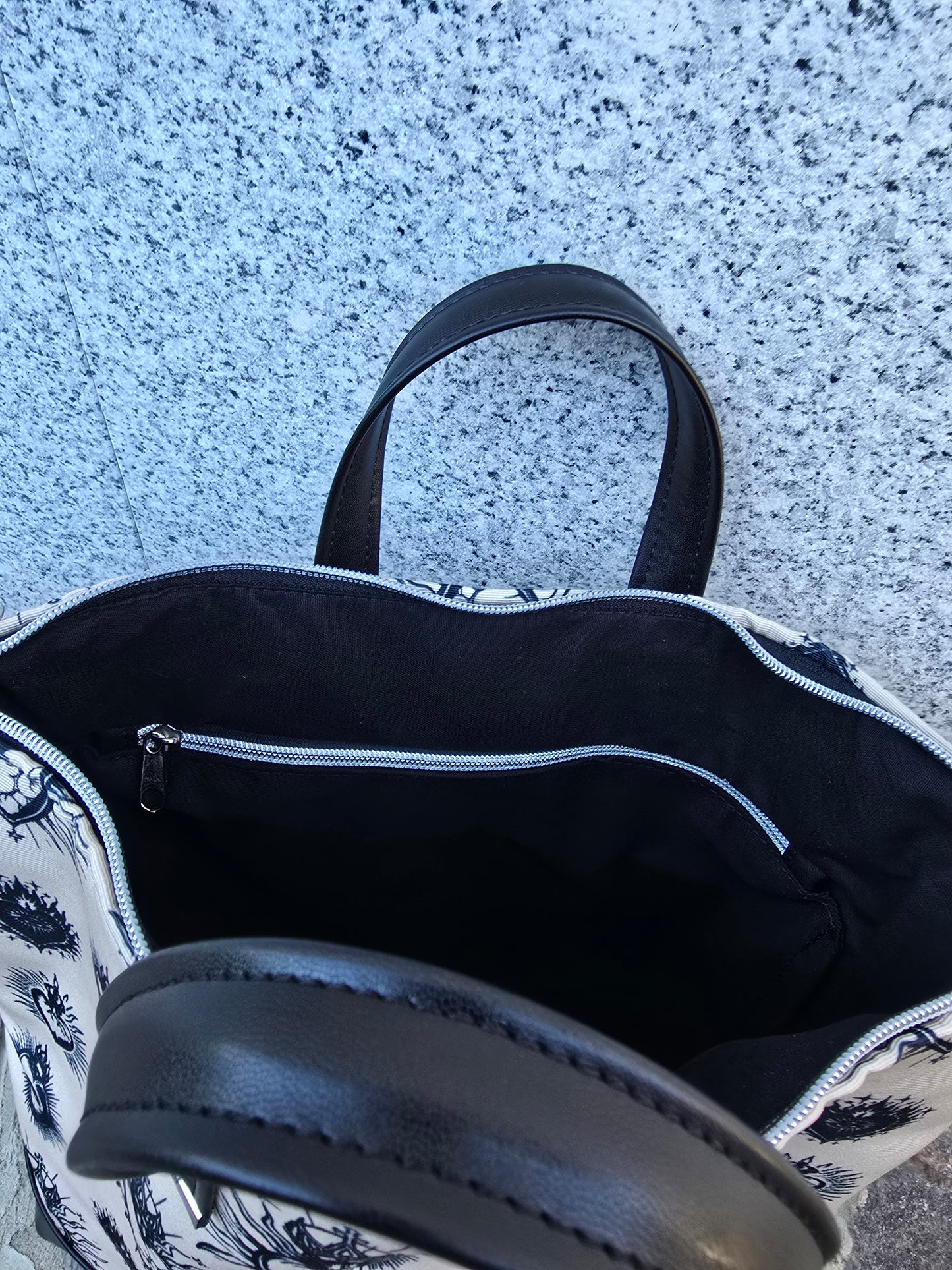 BORSA ZAINO 3 IN 1 NERO / ex voto new beige