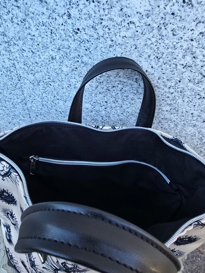 BORSA ZAINO 3 IN 1 NERO / ex voto new beige