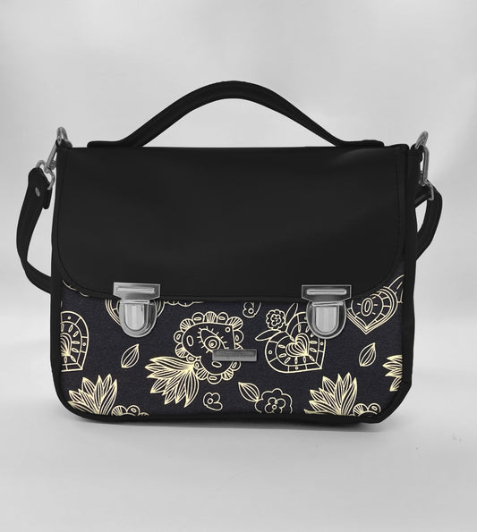 "DOTTY" VEGAN maxi SIMILPELLE nero / ex voto nero