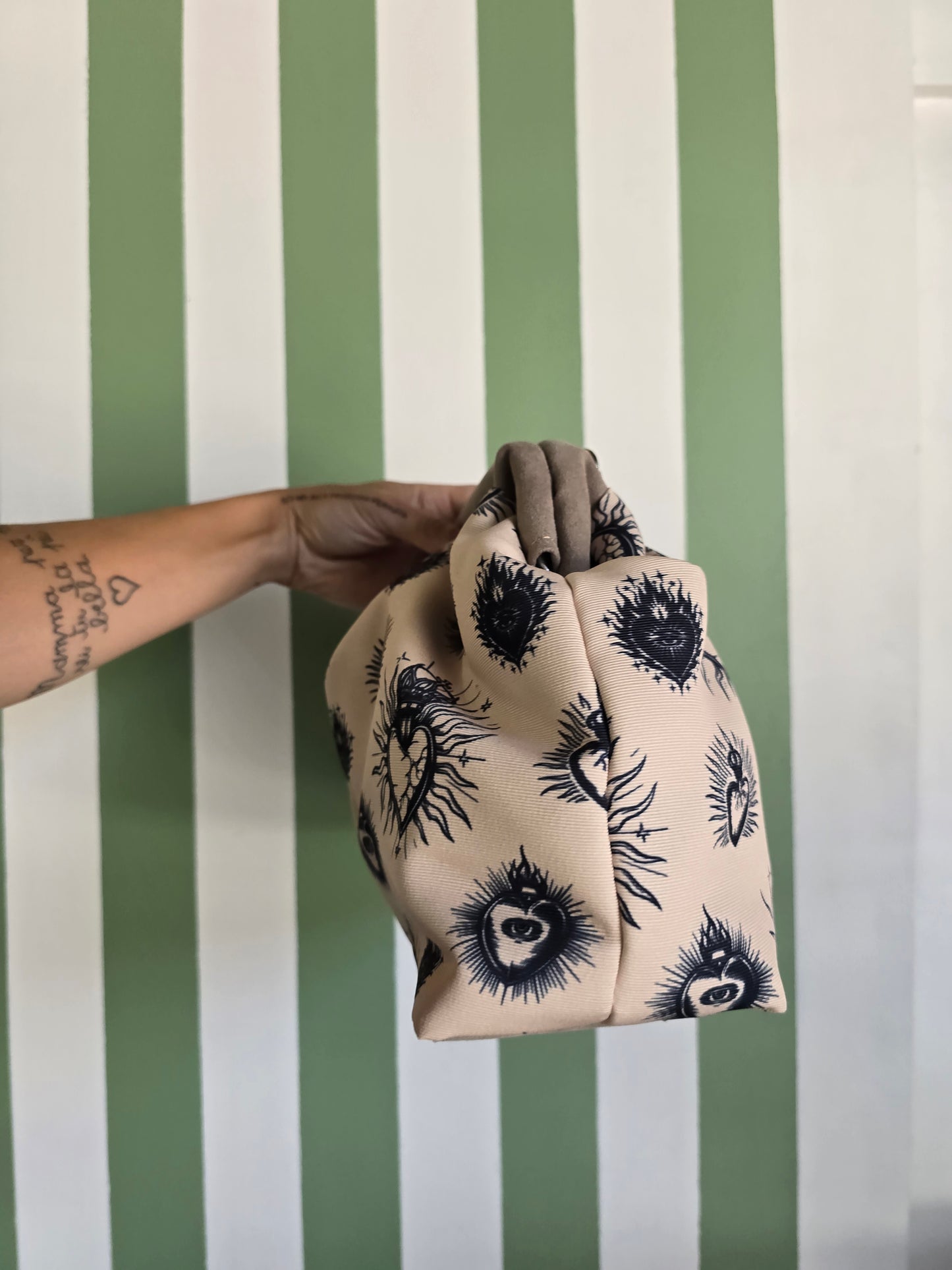BORSA CLIC CLAC tracolla regolabile- simil suede TAUPE/EX VOTO