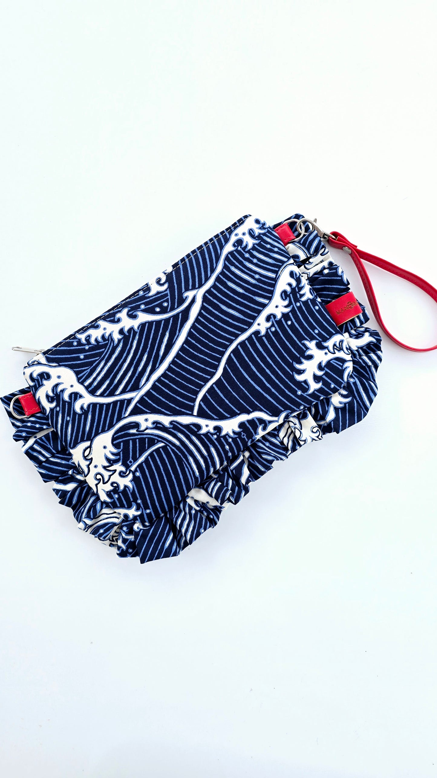 "MIRTA" pochette con rouches ONDE BLU