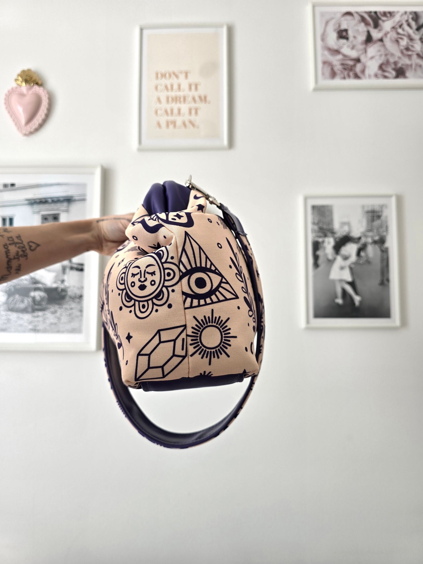 BORSA CLIC CLAC viola / tattoo beige viola