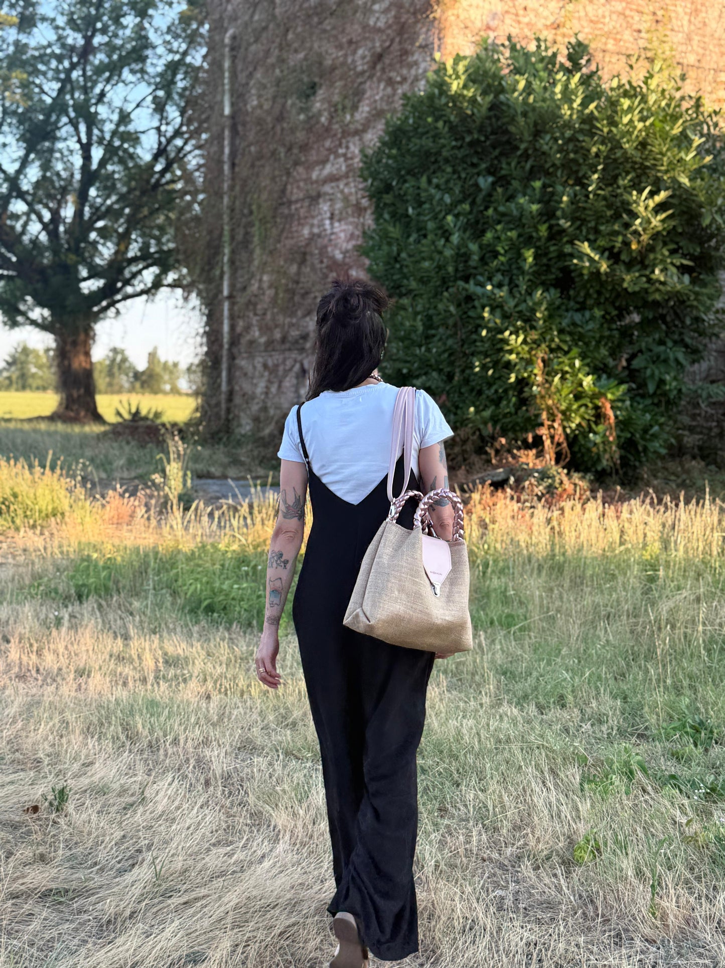 L'ARTIGIANA - juta naturale/rosa antico