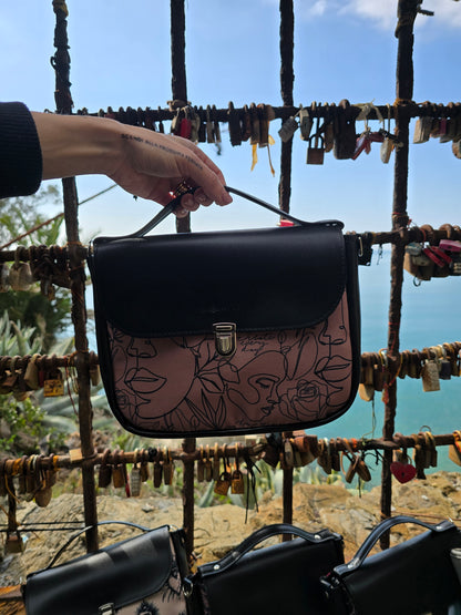 "DOTTY" VEGAN mini SIMILPELLE nero / mocha viso