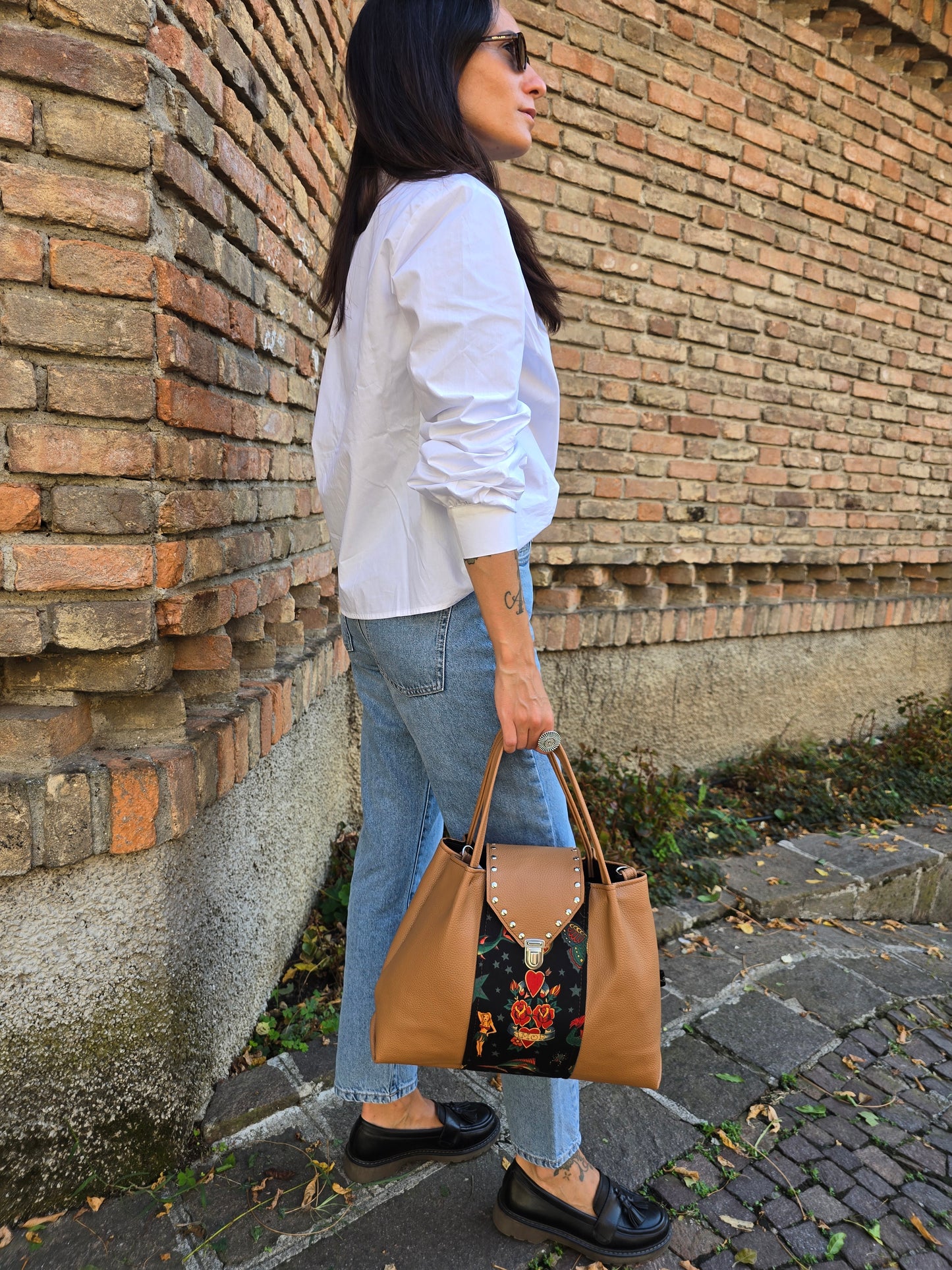 L'ARTIGIANA - tabacco/tattoo one+borchie (PEZZO UNICO)