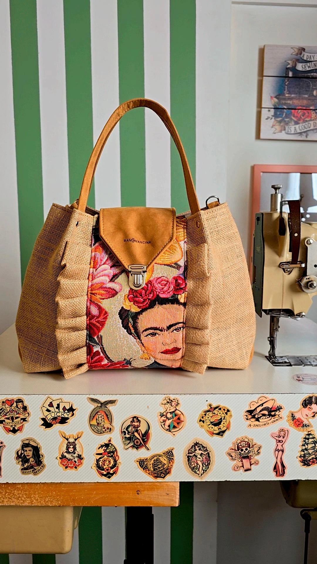 L'ARTIGIANA - EDIZIONE LIMITATA juta/similsuede/rouches FRIDA PEZZO UNICO