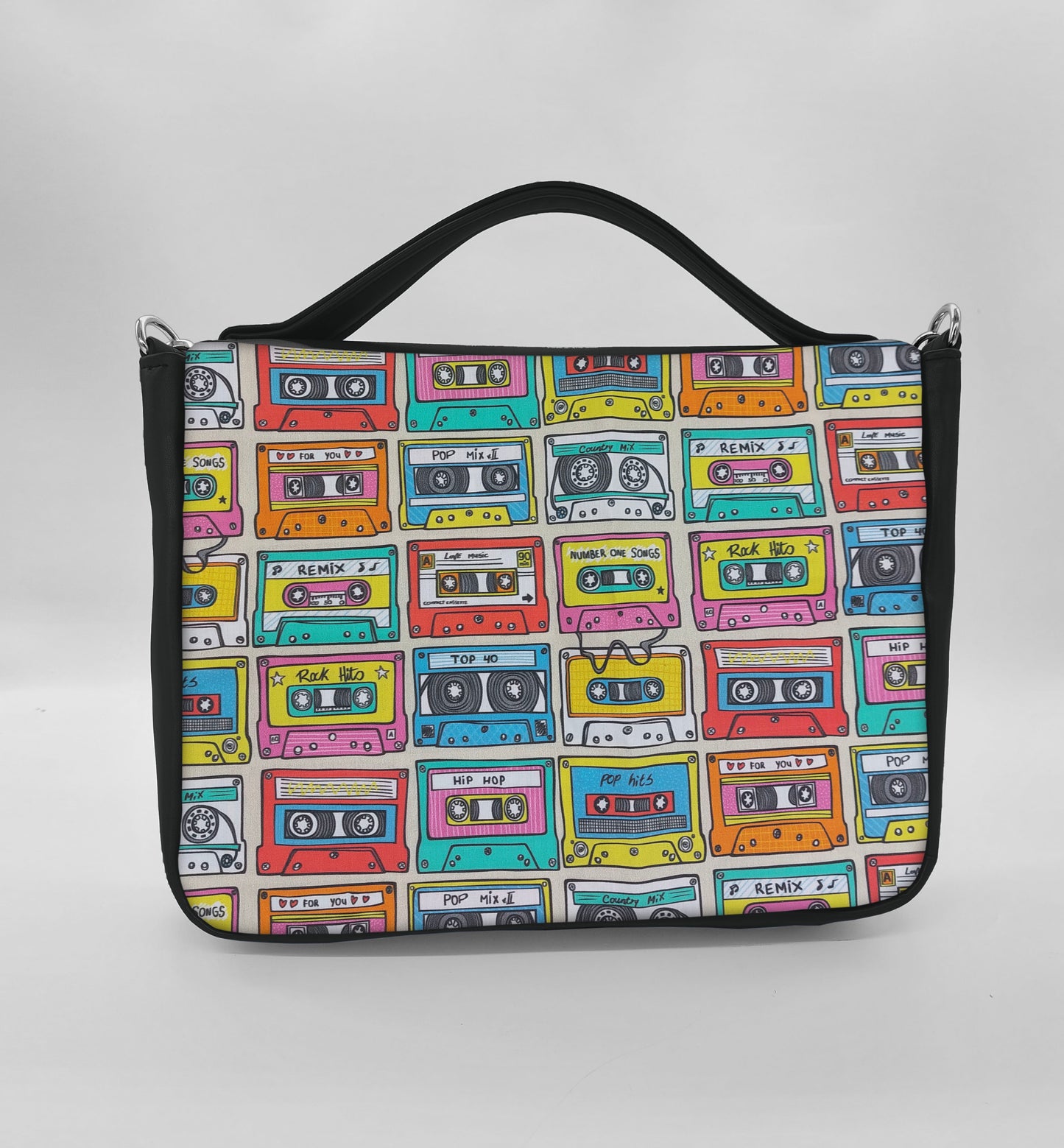 "DOTTY" VEGAN midi SIMILPELLE nero/music
