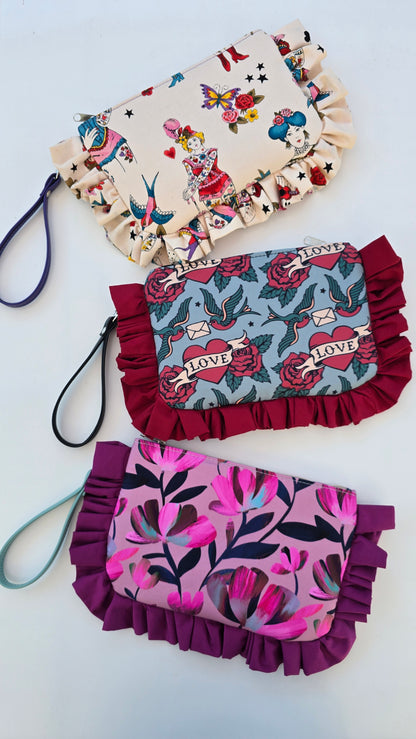 "MIRTA" pochette con rouches DONNE TATTOO