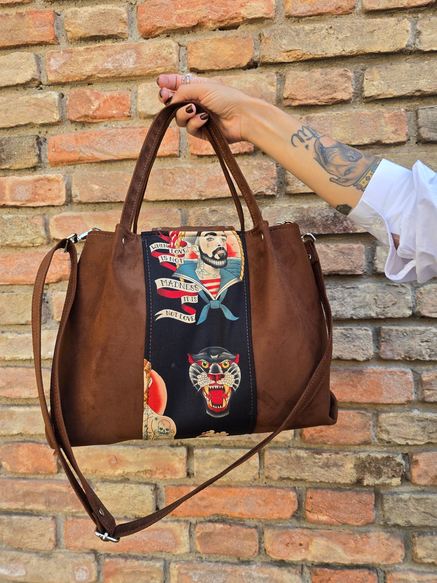 L'ARTIGIANA - caffè/tattoo sailor +borchie (PEZZO UNICO)