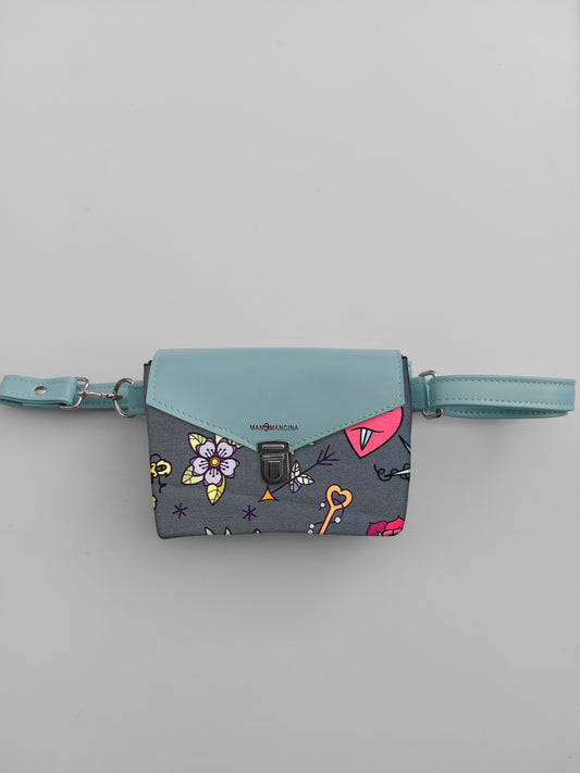 MARSUPIELLO verde pastello / love pink