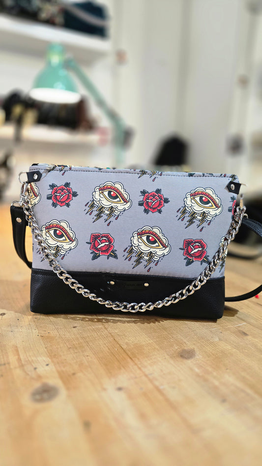 GILDA similpelle nero/tattoo grigio