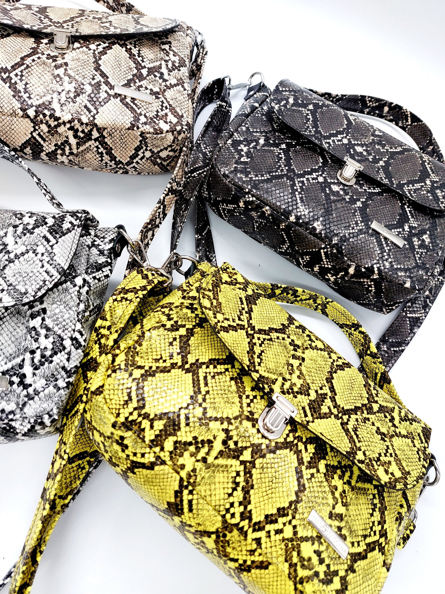 "DOTTY" VEGAN mini SIMILPELLE PITONE nero