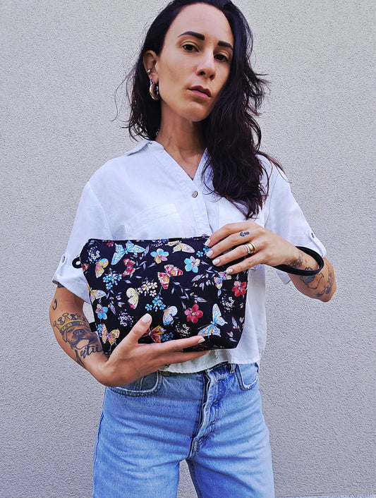 MAXI POCHETTE Farfalle nero