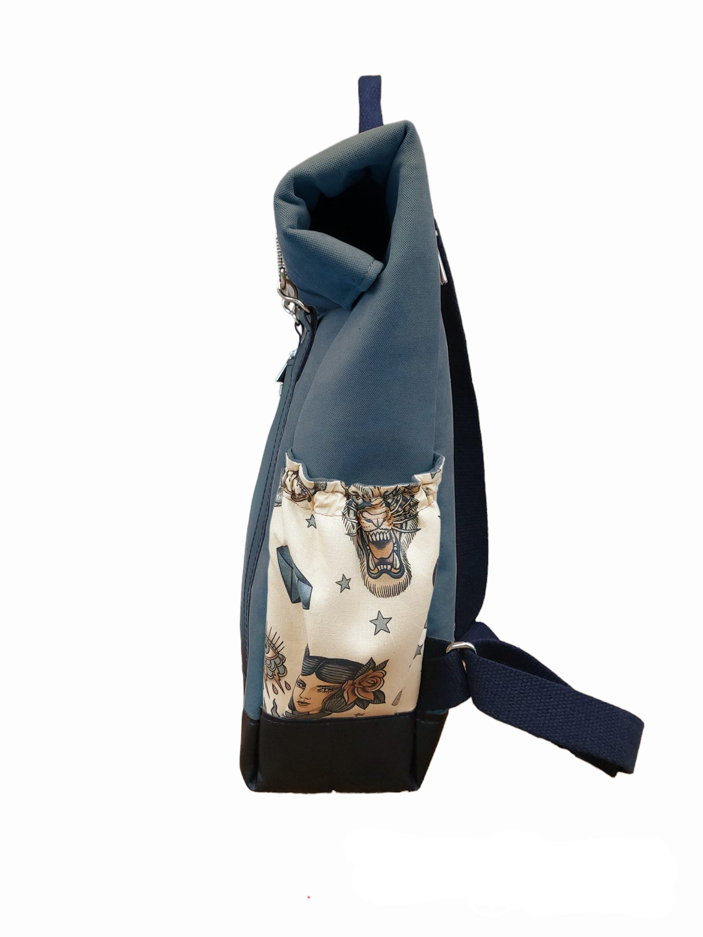 "L'ITALIANO" ZAINO UOMO made in Italy - antracite/tattoo beige