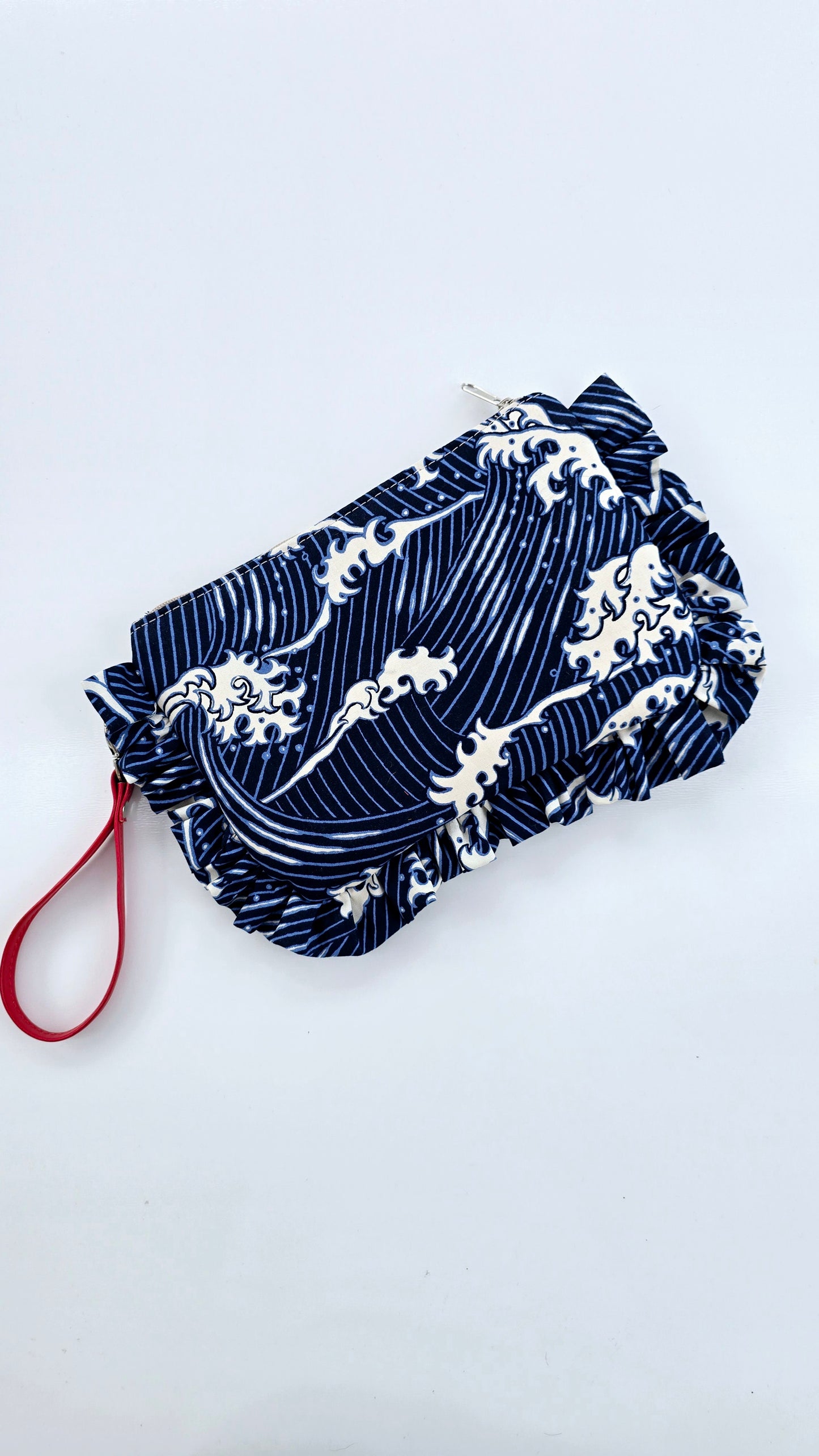 "MIRTA" pochette con rouches ONDE BLU