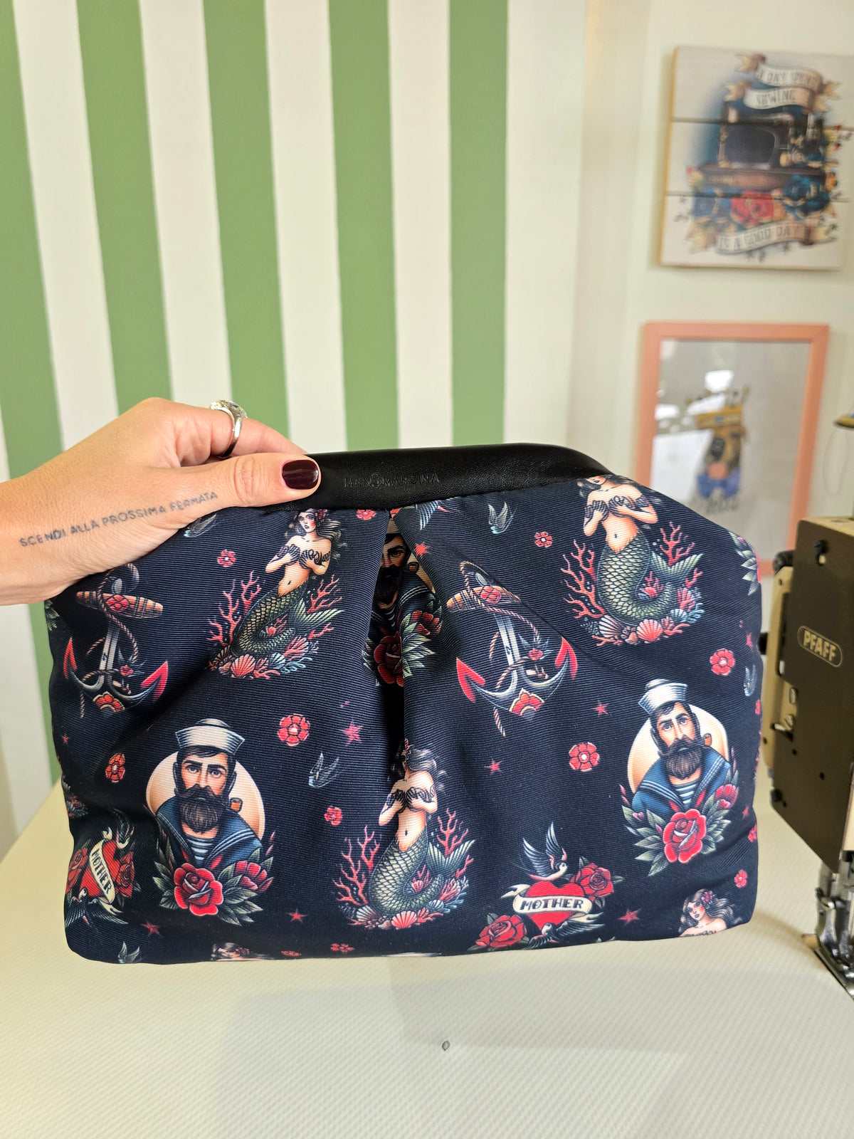 BORSA CLIC CLAC tracolla regolabile tattoo mother