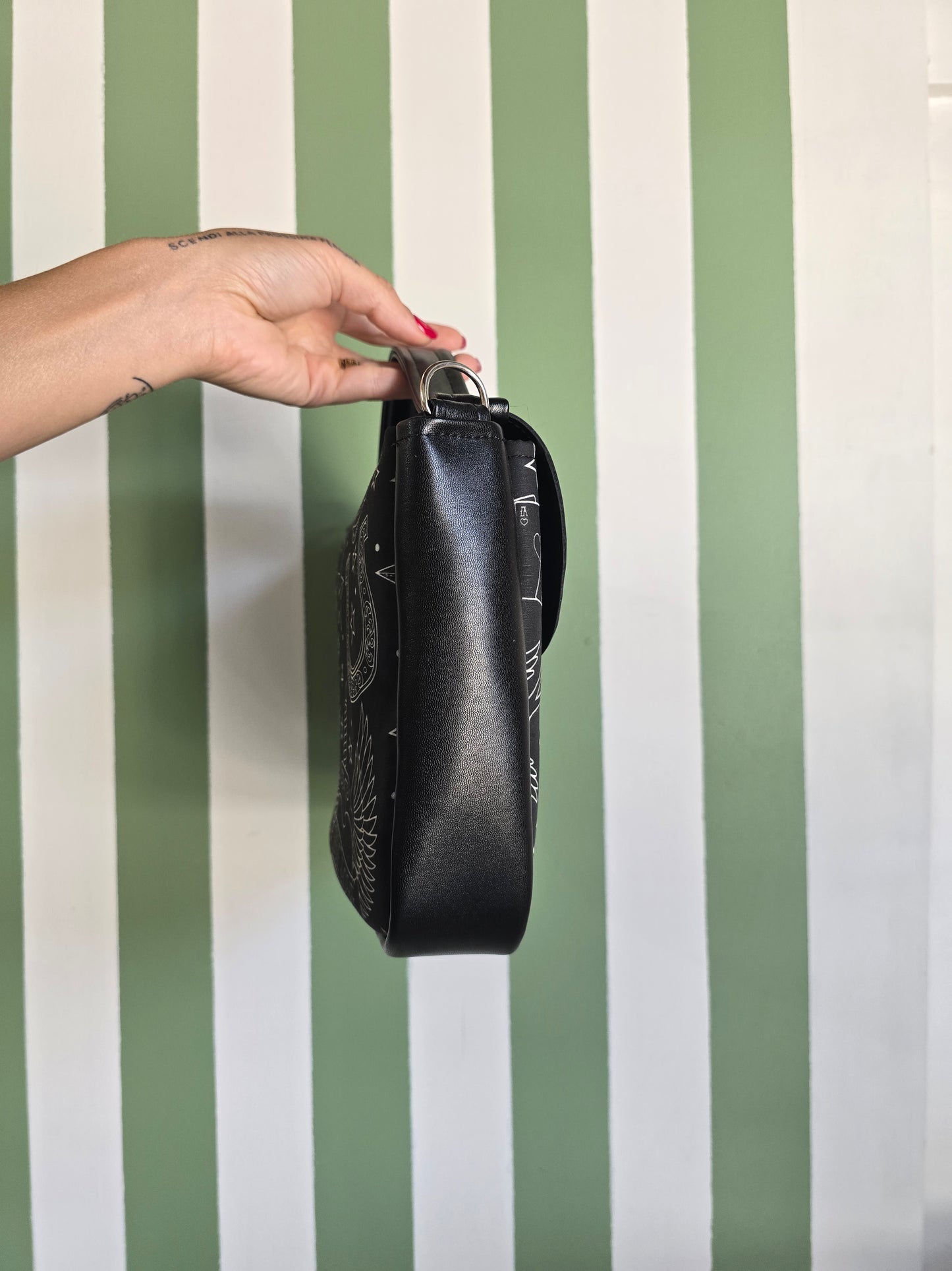 "DOTTY" VEGAN mini SIMILPELLE nero / tattoo nero