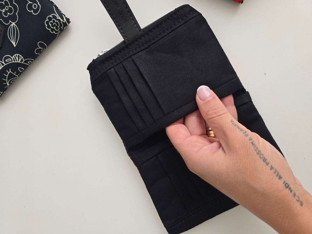 MINI WALLET - portafoglio compatto|foglie multicolor