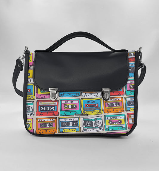 "DOTTY" VEGAN midi SIMILPELLE nero/music