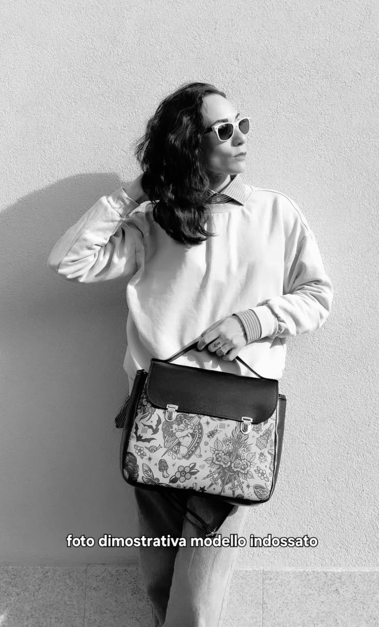 "DOTTY" VEGAN midi SIMILPELLE grigio/rondini lovr