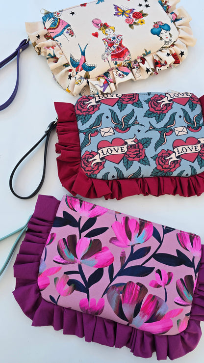 "MIRTA" pochette con rouches DONNE TATTOO