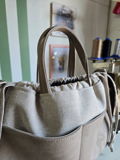 "L'ORGANIZZATA" corda chiaro/ similsuede tortora/ MANICI CLASSICI