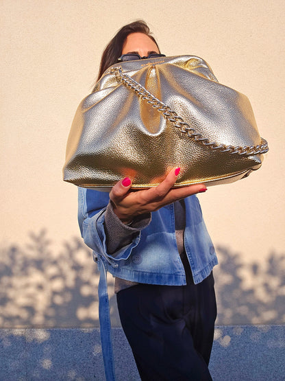 BORSA CLIC CLAC oro chiaro