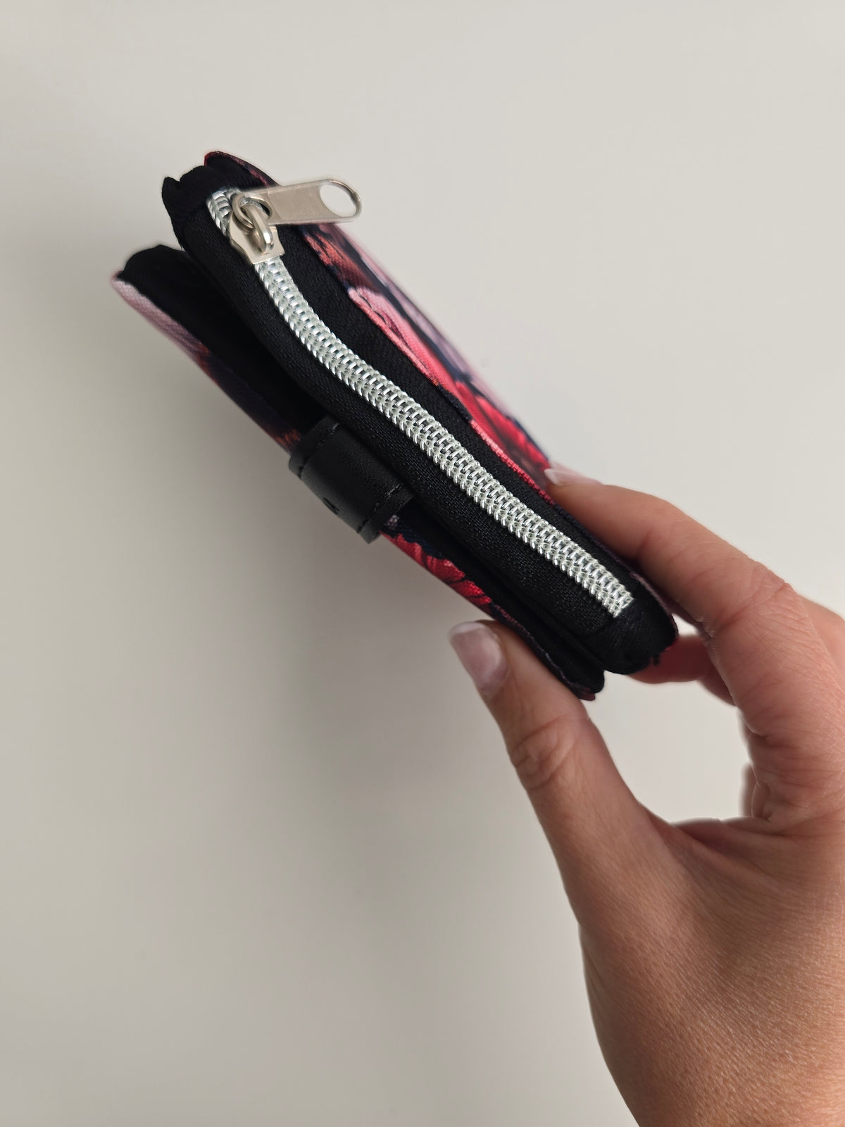 MINI WALLET - portafoglio compatto|fiori bordeaux