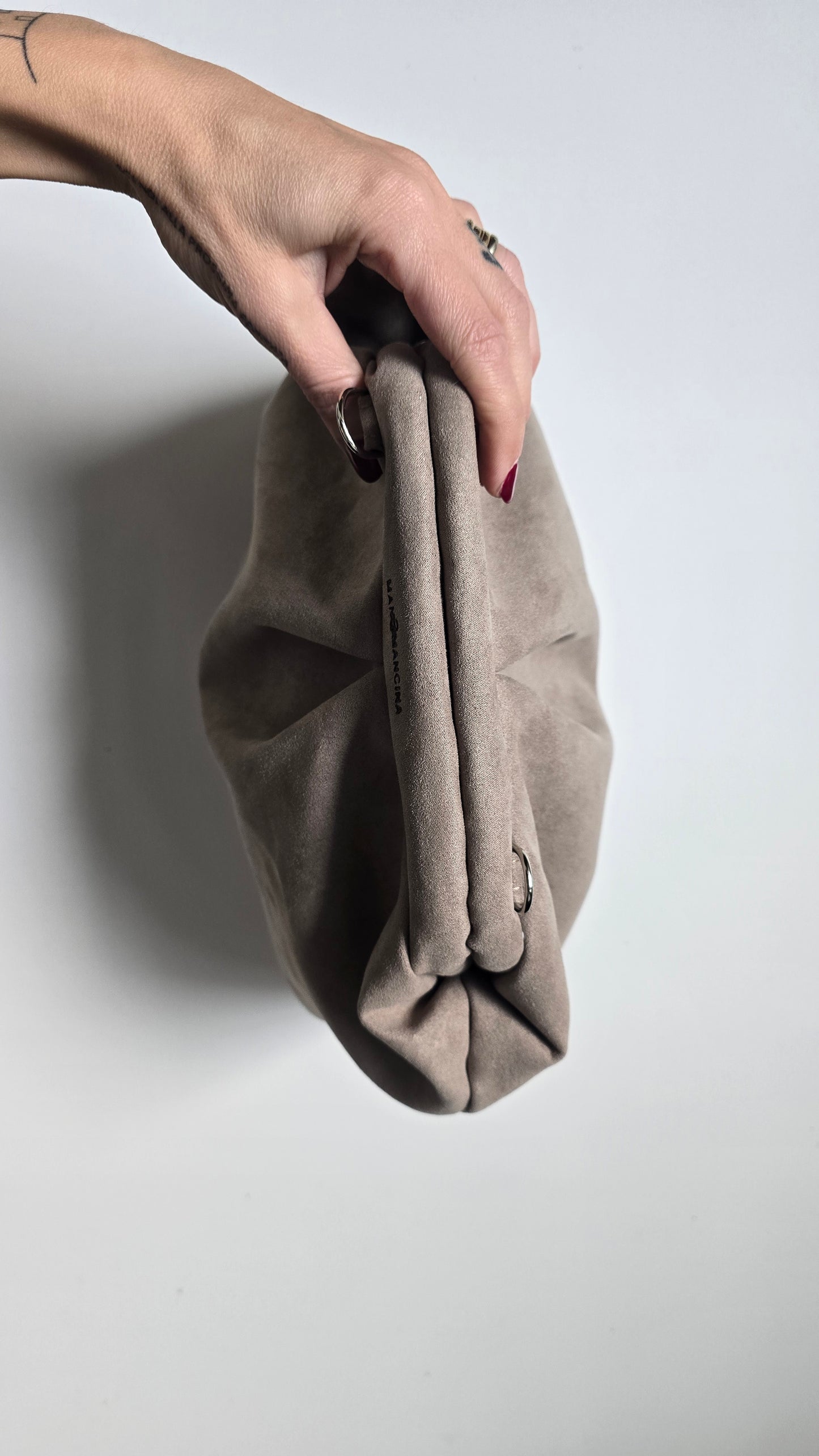 BORSA CLIC CLAC tracolla regolabile- simil suede TAUPE