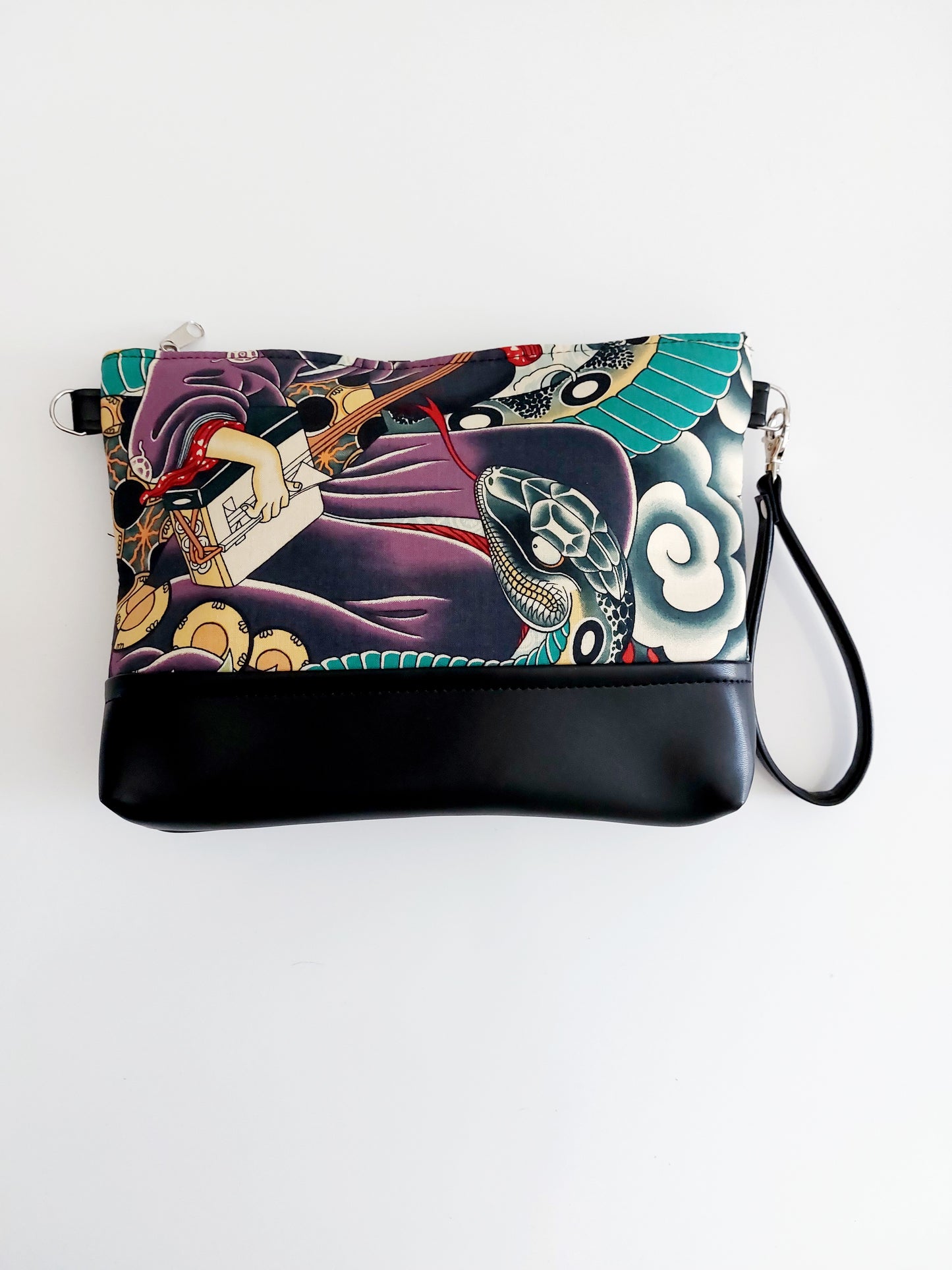 "POSCÈ" pochette in similpelle nero/japan multicolor