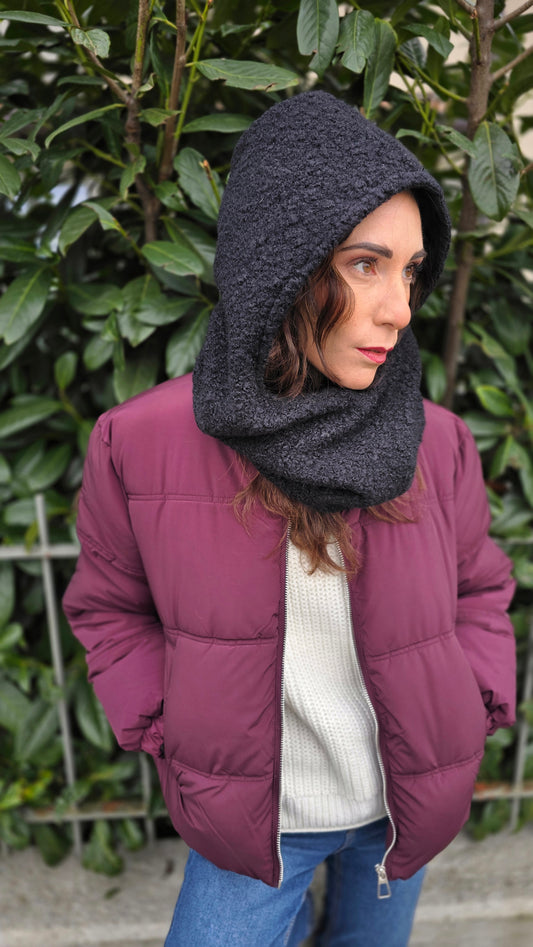 BALACLAVA lana bouclé nero