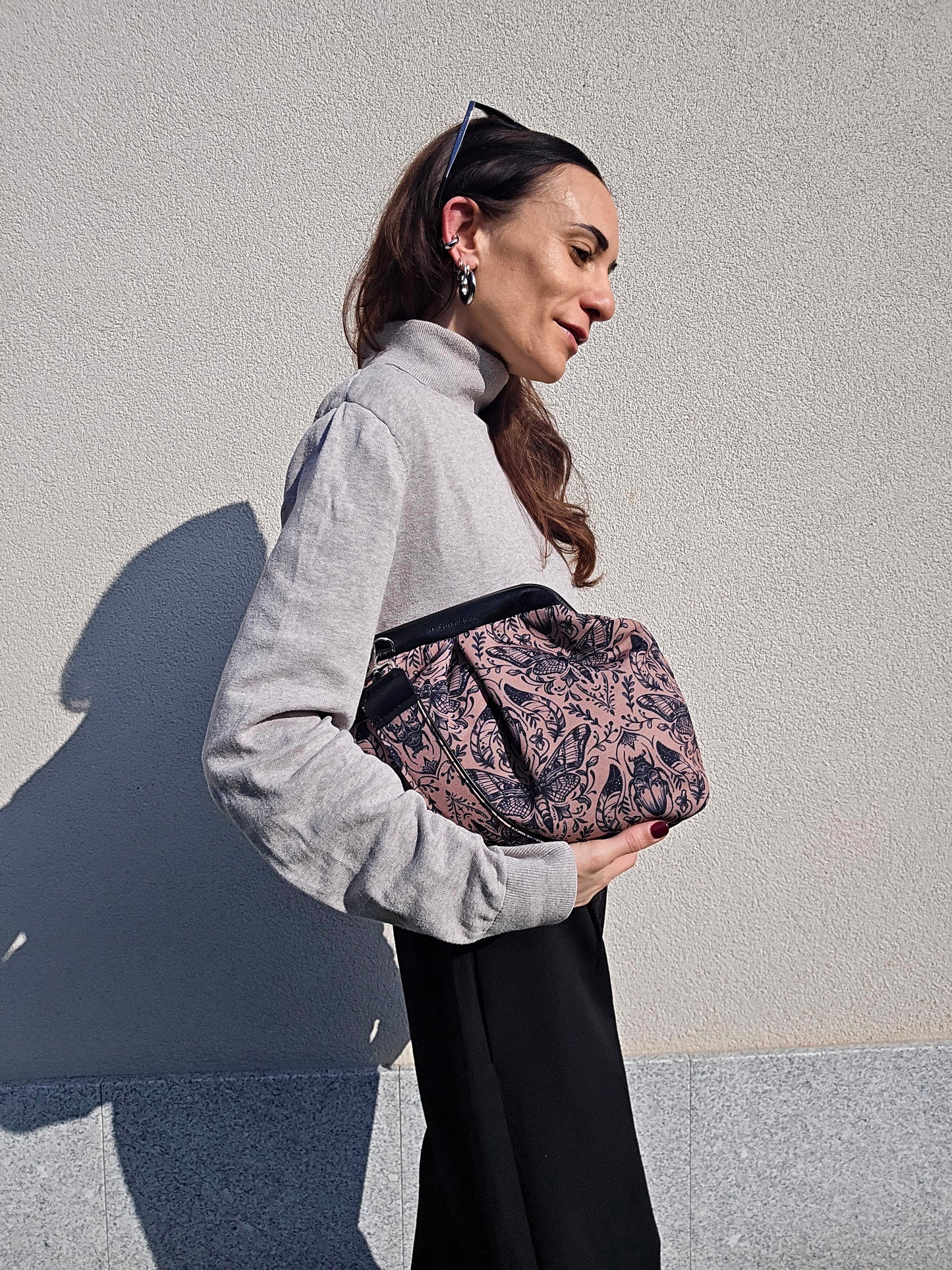 BORSA CLIC CLAC nero / mocha tattoo
