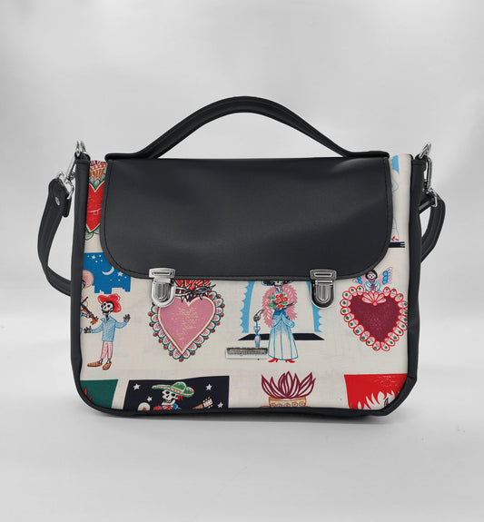 "DOTTY" VEGAN midi SIMILPELLE nero/ex voto beige