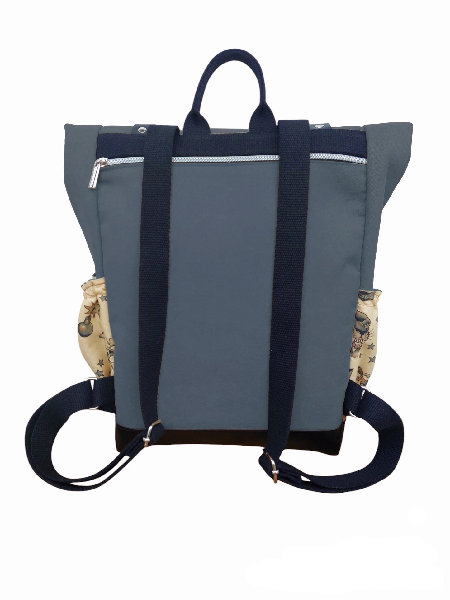 "L'ITALIANO" ZAINO UOMO made in Italy - antracite/tattoo beige