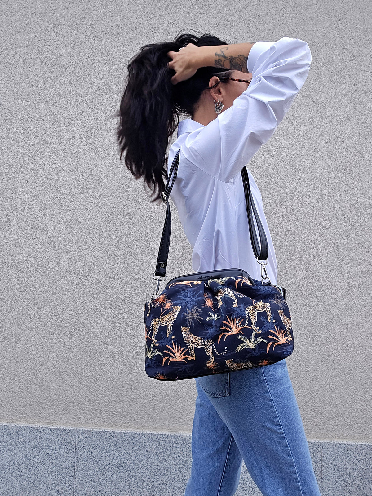 BORSA CLIC CLAC tracolla regolabile jungle