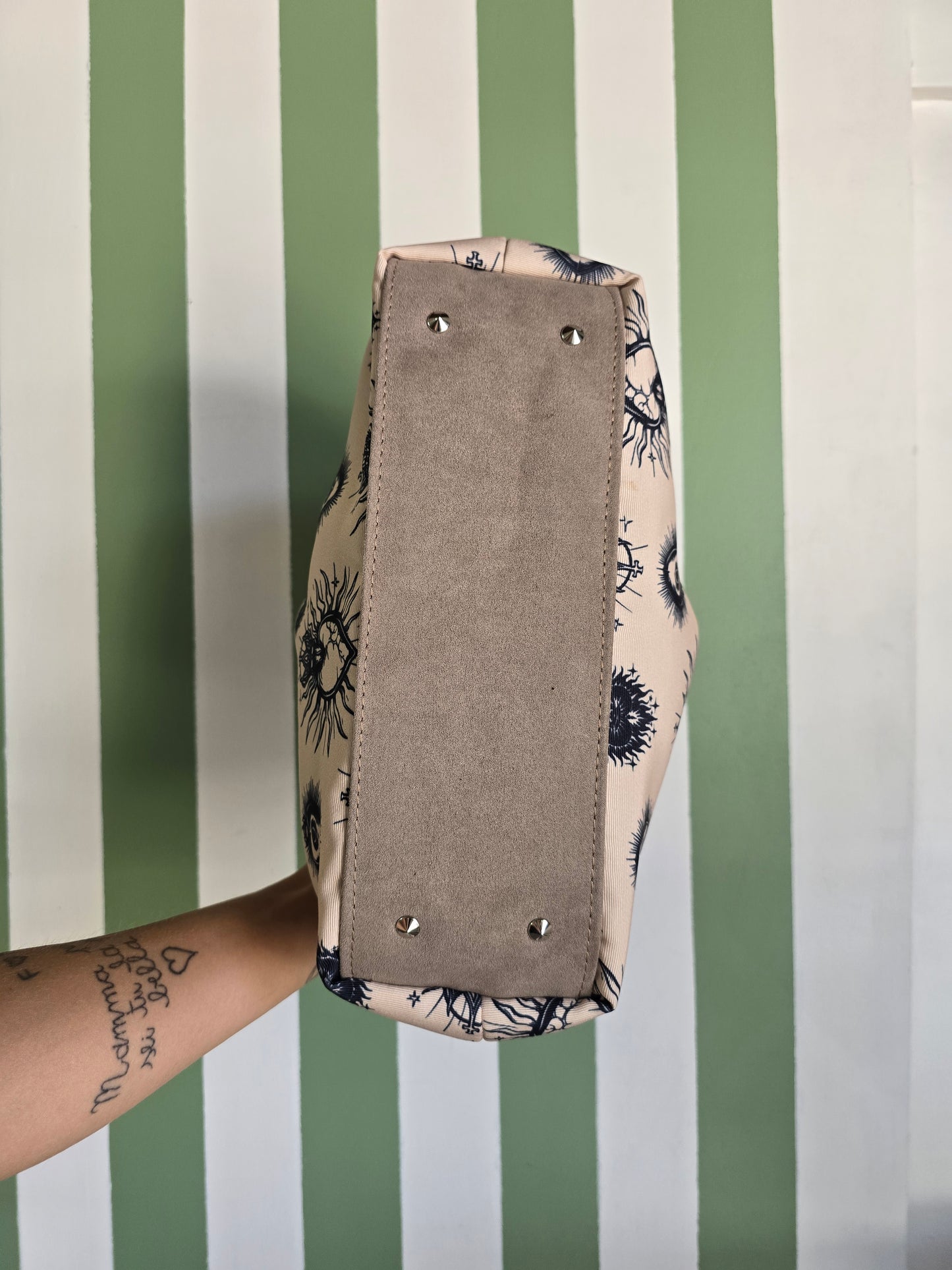 BORSA CLIC CLAC tracolla regolabile- simil suede TAUPE/EX VOTO