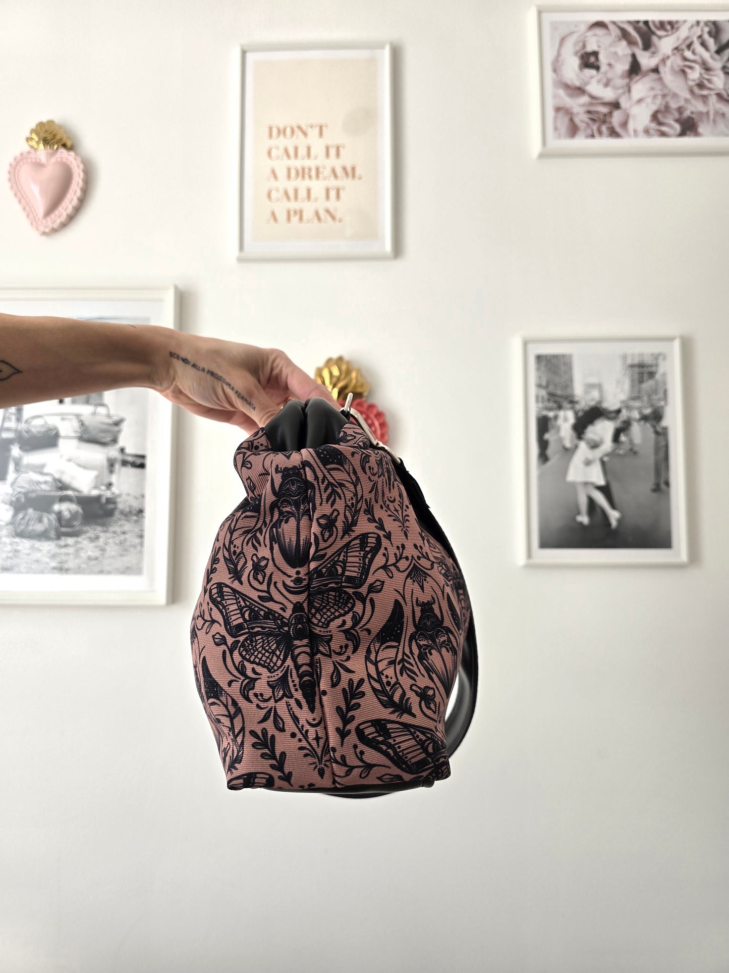 BORSA CLIC CLAC nero / mocha tattoo