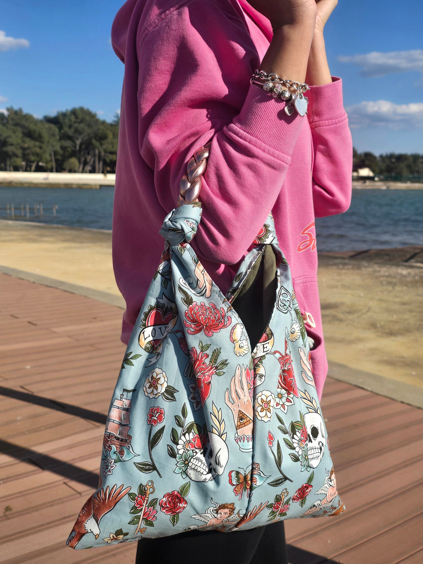 KNOT BAG tell-tale azzurro